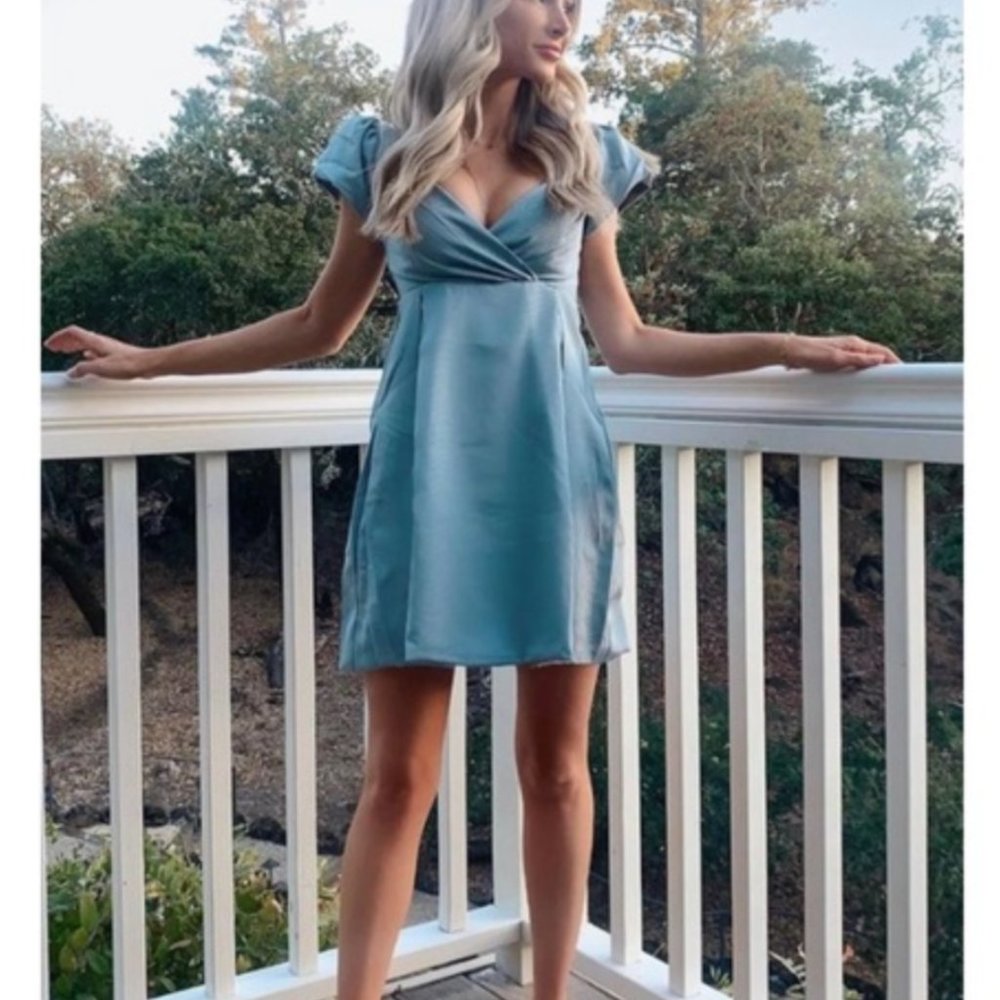 LPA Natasha Dress in Dusty Blue